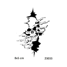 Airbrush Tattoo Kuru Kafa Saldırısı Yapışkanlı Stencil Süsleme Ve Boyama Kalıbı