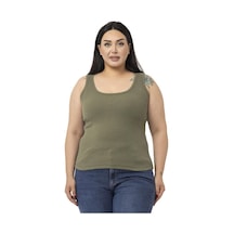 Disentis Büyük Beden Askılı Fitilli Kaşkorse Haki Body-haki Haki