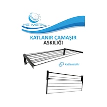 Duvara Monte Katlanabilir Çamaşır Askısı - 85x40 Cm