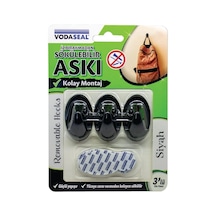 Vodaseal Siyah 3'lü İz Bırakmayan Askı, Siyah