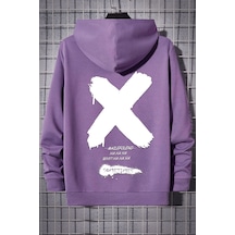 Uyguntarz Unisex Sometimes X Baskılı Sweatshirt Lila