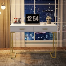 Vivian Gold Metal Beyaz Çalışma Masası