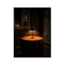 Led Dokunmatik Metal Masa Lambası Şarjlı Taşınabilir Gece Ve Çalışma Lambası Beyaz Kasa Siyah - 927371651 Siyah