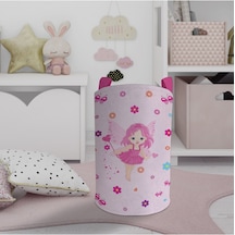 Mekta Home Bebek Ve Çocuk Odası Peri Kız Desenli Oyuncak Sepeti Renkli Çok Renkli