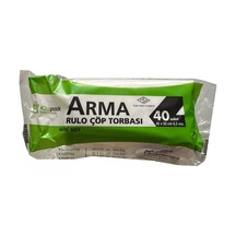 Arma Kimpack Beyaz Mini Boy 40 x 50 CM 20 L Çöp Torbası Poşeti 40 Adet 1 Rulo