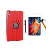 Lenovo Tab M10 Tb-x306f Za6w0026tr Uyumlu 360 Dönerli Tablet Kılıfı 3lü Set Arka Kapak