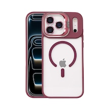 Apple iPhone Uyumlu 17 Pro Max Remim Lensli Magsafe Standlı Kapak - Bordo Bzsxx00 1