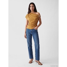 Lcw Jeans İndigo Straight Fit Taşlı Kadın Jean Pantolon