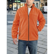 Yeni Avrupa Boyutu Ceket Amerikan Tarzı Sonbahar Ve Kış Artı Kadife Kalınlaşmış Polar Polar Standı Yaka Kazak Turuncu