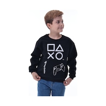 Playstation Baskılı Çocuk Sweatshirt Siyah Gamer Oyun Sever Sweat Siyah
