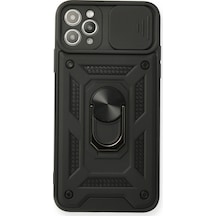Apple iPhone Uyumlu 11 Pro Kılıf Pars Lens Yüzüklü Silikon - Siyah Bzsxx00 1