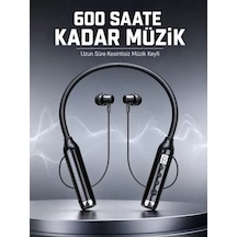 Dijital Göstergeli Boyun Tipi Bluetooth Kulaklık Mikrofonlu Çağrı Ve Müzik Kontrollü Çift Cihaz Bağl