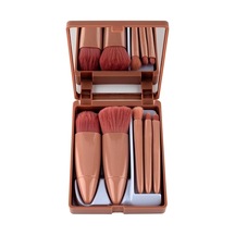 Masis -taşınabilir Aynalı 5'li Makyaj Fırça Seti Profesyonel Allık Dudak Kaş Kapatıcı/makeup Brush Belirtilmemiş