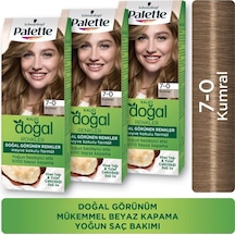 Palette Kalıcı Doğal Renkler Saç Boyası 7-0 Kumral 3'lü