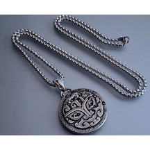 Çin Mitolojisi Tao Tie Canavar Mask Kolye Gümüş