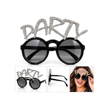 Gümüş Simli Party Yazılı Parti Gözlüğü Diğer