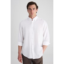 D'S Damat Ds Damat Comfort Beyaz Flamlı Pamuk-keten Yazlık Gömlek 6hc02ort01304 Çok Renkli
