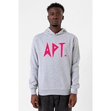 Blackpink Apt Grimelanj Erkek Kapşonlu 3ip Sweatshirt Gri