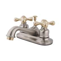 Kb609ax Restorasyon 10,24 Cm Merkez Seti Lavabo Musluğu, Fırçalanmış Nikel/cilalı Pirinç, 10,96 Cm Ağız Erişiminde 10,96 Cm Açık Ceviz