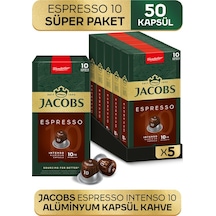 Jacobs Espresso 10 Intenso Nespresso Uyumlu Alüminyum Kapsül Kahve 5 X 10'lu 23722714