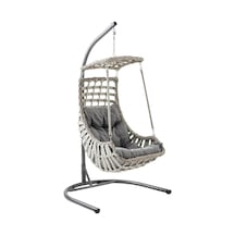 Tr Alaçatı Tekli Rattan Bahçe Balkon Salıncağı Cappuccino Genel