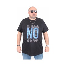 Moc Grande Mocgrande Erkek Büyük Beden Sıfır Yaka Tişört No Control 25172 Sıyah Siyah