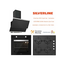 Silverline BO6501B01 - CS5335B01 - 3420 Siyah Cam Ankastre Set