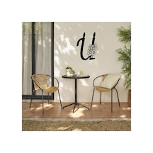Işıklı Kişiye Özel Çiçekli Ü Harf Dekoratif Tablo Balkon Duvar Dekorlu Gece Lambası Sarı - 743029715 Sarı