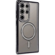 Samsung Galaxy S24 Ultra Kılıf Joke Simli Magneticsafe Kılıf - Siyah Çok Renkli