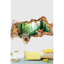 Tropikal Ormanlar Tilki Ve Rakun Full Hd Modern Duvar Sticker
