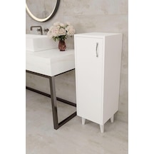 Tek Kapaklı 3 Raflı Banyo Dolabı Havlu Sabunluk Kiler Erzak Ekmek Beyaz Diğer