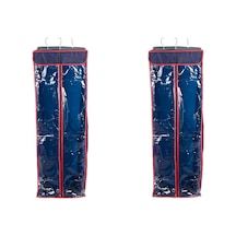 Gardrop İçi Asılabilir Elbise Dolabı Seti Pvc 2 Adet 50x37x105cm Lacivert