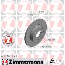Zımmermann Ön Fren Aynası Corsa C 1.0-1.2 16v 01 11 240x11x4dl Dolu 430.1493.20 569020 9195981 9127965