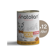 Anatolian Premium Tavuklu Parça Etli Yetişkin Kedi Konservesi 12 x 400 G
