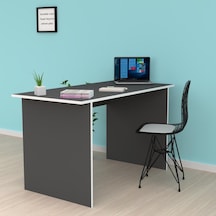Kenzlife Ofis Masası Tamiko 075 110 80 Gri Bilgisayar Çalışma Büro Beyaz