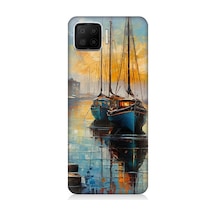 Oppo A73 Uyumlu Limanda Günbatımı Huzuru Desenli Silikon Kılıf Çok Renkli