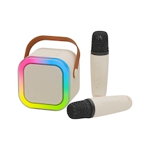 Polosmart Pbs169 2 Mikrofonlu Karaoke Seti Bluetooth 5.3 Rgb Led Işıklı Taşınabilir Hoparlör