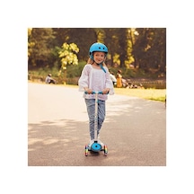Işık Yayan Tekerlekli Scooter, Çocuklar İçin Eğlenceli Ve Güvenli Taşıma Aracı Açık Mavi