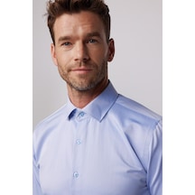 Tudors Slim Fit Pamuklu Düz İndigo Erkek Gömlek-28023-ındigo İndigo Tudors Slim Fit Pamuklu Düz İndigo Erkek Gömlek-28023-ındigo İndigo