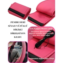 One Vıp Sale Nissan Pathfinder Deri Direksiyon Kılıfı Prime Kalite, Sarı Şeritli Spor Dikiş Çok Renkli