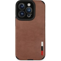 Newface Apple iPhone Uyumlu 14 Pro Max Kılıf Loop Deri Silikon Glblseme - 93 - Kahverengi