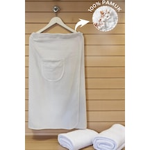 %100 Pamuk Spa & Hamam İçin Sauna Havlusu + Beyaz El Havlusu 50x90 Beyaz