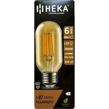 3 Adet Heka 6w 48w 2500k Günışığı E27 Duylu Kalın Duy Şeffaf Led Ampul