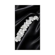Çiçekli Gelin Saç Aksesuarı İnci Detaylı El Yapımı Bridal Saç Tokası Ve Topuz Aksesuarı Beyaz Beyaz
