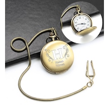 Spectrum Kişiye Özel Tasarım Nostaljik Köstekli Cep Saati Gold
