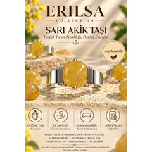 Sertifikalı Doğal Sarı Akik Taşı Ayarlanabilir El İşçiliği Gümüş Çok renkli