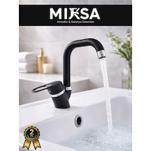 Siyah-krom Köşe Borulu Banyo Lavabo Bataryası, Musluğu, Çeşmesi Çift Su Girişli