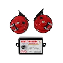 12v Araba Motosikletli 220db Yüksek Sesli Hoparlör Seti, 12 Sesli Kontrolcü, Su Geçirmez Metal+abs, Yüksek-düşük Ton, Kırmızı