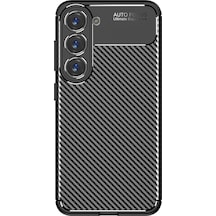 Kilifone - Galaxy S23 Uyumlu Kılıf Parmak İzi Tutmayan Karbon Negro Silikon Kapak - Siyah - T25643
