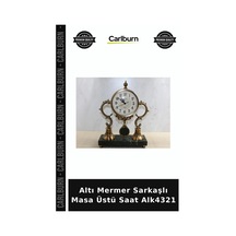 Özel Üretim Dekoratif Salon Ofis Hediyelik Şık Altı Mermer Sarkaşlı Masa Üstü Saat Alk4321